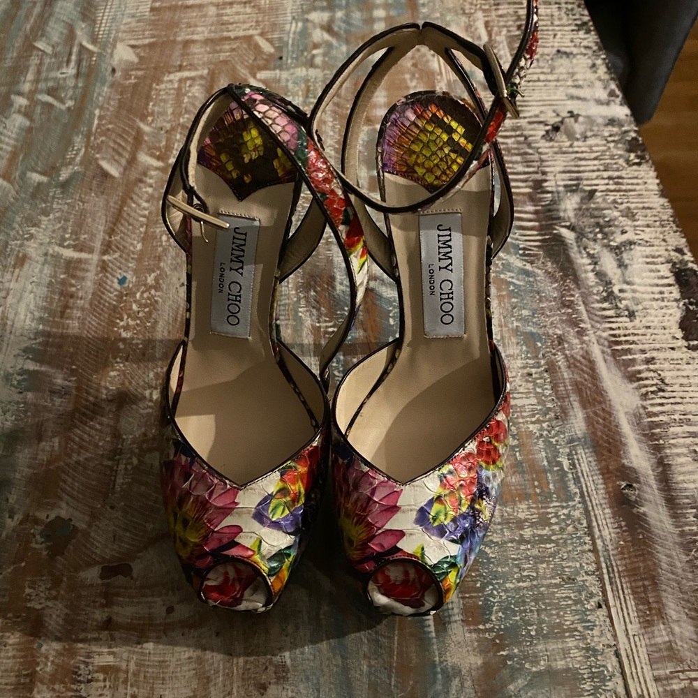 Jimmy Choo size 36 1/2 worn twice.